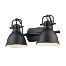 Golden 3602-BA2 BLK-BLK - Yep by Golden Lighting Duncan 2-light Vanity in Matte Black